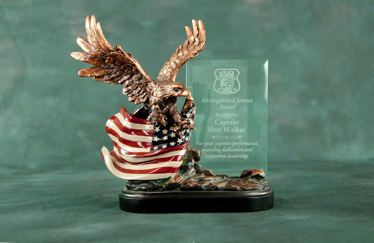 Eagle With Flag And Glass - Gallery 01